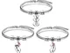 KENYG - Set di 3 braccialetti in argento per madri, figlie, festa della mamma, Natale, don...