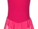 tanzmuster body da danza classica 'Maja' con gonnelino in chiffon per bambini in fucsia, 1...