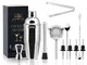 GWHOLE Set di 11 Shaker per Cocktail, Kit da Barman in Acciaio Inox con Ricette (e-Book) i...