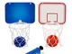 Zebroau - Mini canestro da Basket per Bambini, Montaggio a Parete, con Ventosa e Palla per...