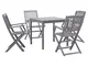 vidaXL Set da Pranzo per Giardino 5 pz Legno Massello di Acacia Grigio