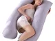 SHANNA Cuscino Gravidanza per Dormire, Cuscino Allattamento Neonato a Forma di U, 100% Cot...