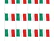 LIOOBO 50 Bandiera Italiana Sventolante Bandiera Tricolore con Frammenti su Bastoncini per...