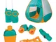 Morstone Set da Campeggio per Tende per Bambini - Include Tenda Grande, telescopio, 2 walk...