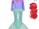 Lito Angels Vestito da Sirenetta Principessa Ariel Costume Sirena con Parrucca di Capelli...