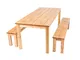 Cesis - set tavolo + 2 panche in legno impregnato set da giardino 8 posti made in italy