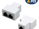 Covvy RJ45 Splitter Connector da Femmina a Femmina Adattatore di Rete da 1 a 2 Femmina Por...