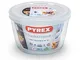 Pyrex Cook & Freeze Contenitore Tondo in Vetro borosilicato con Coperchio, 12x6cm, Bianco,...