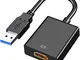 Adattatore USB a HDMI, USB 3.0/2.0 a HDMI, FLL HD 1080P Video e Audio Convertitore per PC,...