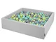 KiddyMoon Piscina di Palline 120X30cm/200 Palline Grande Quadrato per Bambini Fabbricato i...