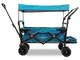 Carrello da spiaggia pieghevole FUXTEC CTB800 - Blu - pieghevole con ruote larghe, tetto,...