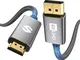 Silkland Cavo Displayport a HDMI 4K 1M [Connettore Placcato Oro 24K, Tessuto in Nylon], Ca...