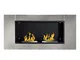 HOMCOM Camino Bioetanolo da Parete con 2 Bruciatori Capacità di 3L 4400W 110 x 54 x 14,5cm