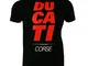 Pritelli 1836002/S T-Shirt Uomo Ducati Corse, Nero, Taglia S