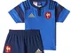 adidas-Canottiera Replica Francia, 15 Mini-Completo per Bambino, Colore: Blu, Taglia: 18 M...