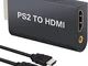 AUTOUTLET Convertitore da PS2 a HDMI, PS2 a HDMI, convertitore da PS2 a HDMI, con jack aud...