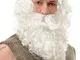 WIG ME UP ® - Parrucca & Barba Carnevale Babbo Natale Santa Claus 6095A+B