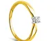 Orovi Anello di fidanzamento in oro giallo 9 carati (375), con brillanti da 0,10 carati, a...