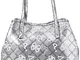 Guess Vikky Tote Borsa a Zainetto da Donna, Argento Multicolore, Taglia Unica