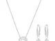 Swarovski Set Sparkling Dance Round, piccolo, bianco, placcatura rodio