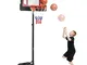 COSTWAY Canestro da Basket per Bambini Portatile e Regolabile in Altezza 90-210cm, Canestr...