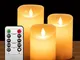 ILEEDear Candele LED finte fiamma oscillante set 3 (10cm, 12.5cm, 15cm), natale decorazion...