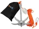 BeGrit Ancora Barca Pieghevole 1,5kg/3,5lb Kit di Ancora Kayak Gommone per SUP Canoe Ancor...