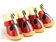 Feidaeu Pet Shoes 4Pcs Zipper Solidr Peluche Boots Warm Impermeabile Antiscivolo Bright Co...