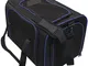 igadgitz Xtra U6999 - Trasportino Animali Domestici - Nero/Rifiniture Blu - XL 40 x 40 x 6...