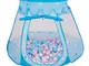 Selonis Tenda 105X90cm/200 Palline Castello Con Palline Colorate Per Bambini, Blu:Azzurro/...