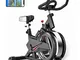 HPH Cyclette (Bici da Studio Indoor) -8KG Volano A Due Vie con Trasmissione A Cinghia, Dis...