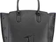 Trussardi Jeans Melissa Shopping Bag Ecoleathe, Borsa a Mano Donna, Nero (Black On Tone),...