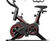 Cyclette, Bici da Spinning per Ciclismo Indoor con Volano, Display LCD, Sensori di Frequen...