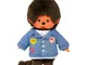 Bandai - Peluche Monchhichi giacca di jeans - Peluche iconico degli anni ‘80 - Peluche mor...