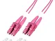 Techly Professional 102550 Cavo Fibra Ottica Multimodale OM4 LC/LC 50/125 0,5 m Fucsia