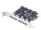 Orico PME-4U Scheda PCI Express (PCIe) USB 3.0 a 4 Porte con Profilo Standard per PC - Cav...