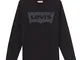 Levi's N91005H-T-shirt a maniche lunghe Bambino, Nero, 2 Anni