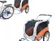 PAPILIOSHOP ARGO Rimorchio carrello per bici passeggino trasporto cane animali (Arancio, L...