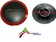 COPRIMOZZO BORCHIA Coppa Ruota Nero Rosso con Logo per Cerchi in Lega Compatibile Made in...