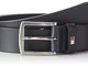 Tommy Hilfiger Cintura Uomo New Denton 4.0 Belt Cintura in Pelle, Blu (Midnight), 90