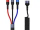 Multi Cavo USB,3 in 1 Multi Cavo di Ricarica Micro USB Tipo C Nylon Intrecciato per Google...