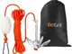 BeGrit Kit di Ancora Pieghevole 0,7kg per Barca, Ancoraggio Acciaio zincat, Ancora gommone...