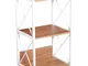 HOMCOM Mobiletto Scaffale per Soggiorno Cucina, Bagno 3 Ripiani Salvaspazio Legno 40x35x72...