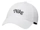 Nike Cappello da golf regolabile con strapback per adulti Heritage 86 lavato, bianco, tagl...