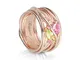 Filodellavita Anello 13 Fili in Oro Rosa 18 KT con Peridot e Tormalina - AN260RPDTO