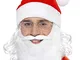 SMIFFYS Smiffy's Kit Babbo Natale, Bianco, con barba, occhiali e cappello con capelli, Occ...