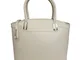 Nicoli 'Eleganza' borsa da sposa designer italiano tote in pelle - Crema