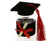 Publilancio srl 12 PZ Laurea Bottiglia portaconfetti Nera con Tocco BOMBONIERA