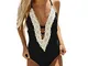 Tuopuda Costume Intero Donna Vintage Pizzo Elegante Monokini One Piece Bikini Set Costumi...