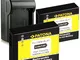 PATONA 4in1 Caricabatteria + 2x Batteria DMW-BLH7 compatibile con Panasonic Lumix DMC-GM1...